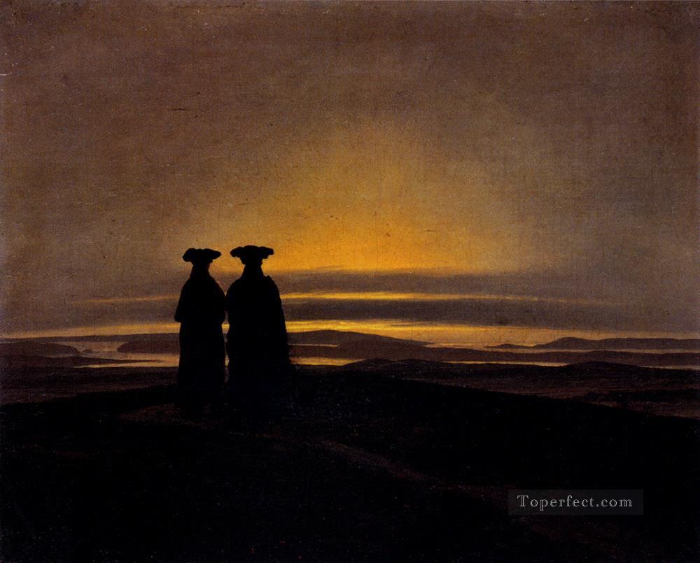 Sunset Romantic Caspar David Friedrich Oil Paintings
